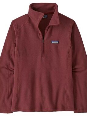 Patagonia Women’s Micro D 1/4 Zip Fleece in Sequoia Red / Dark Maroon Burgundy